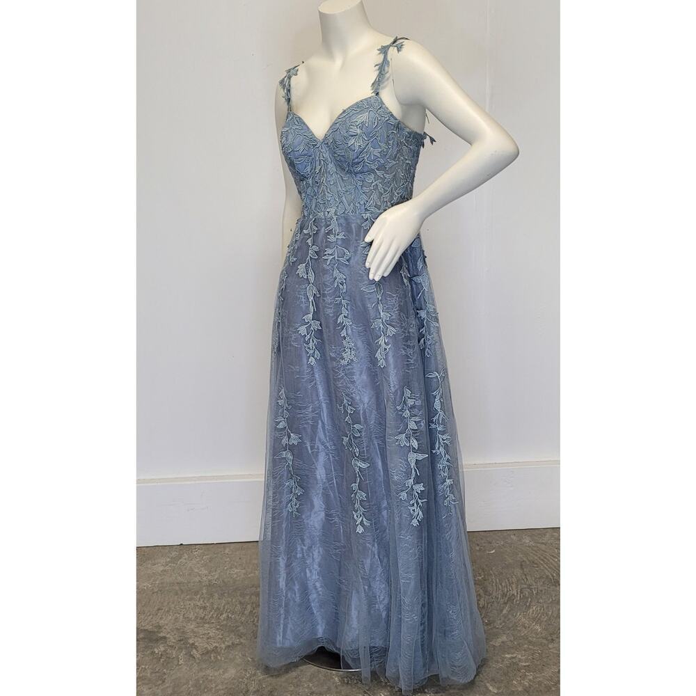 NWT Sky Blue Formal Gown Prom Dress Wedding Party Bridesmaid MOTB - Picture 13 of 15